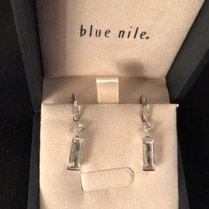 Blue Nile crystal drop sterling silver earrings